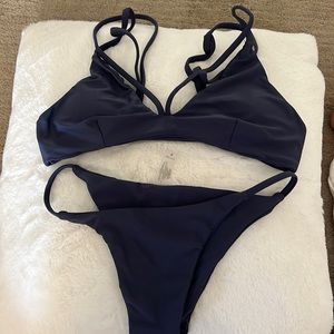 Grey Strappy Bikini Set